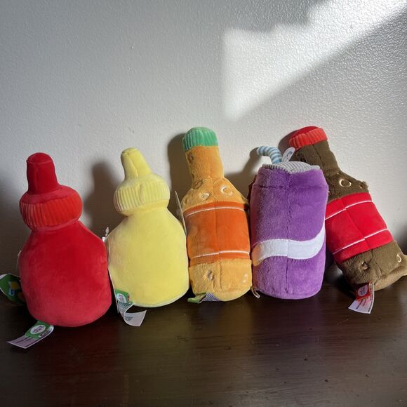 GIGGLE SCAPE Lot Of 5 Food Plush Soda Ketchup Vanilla Grape Soda Cola- BRAND NEW - Picture 5 of 7